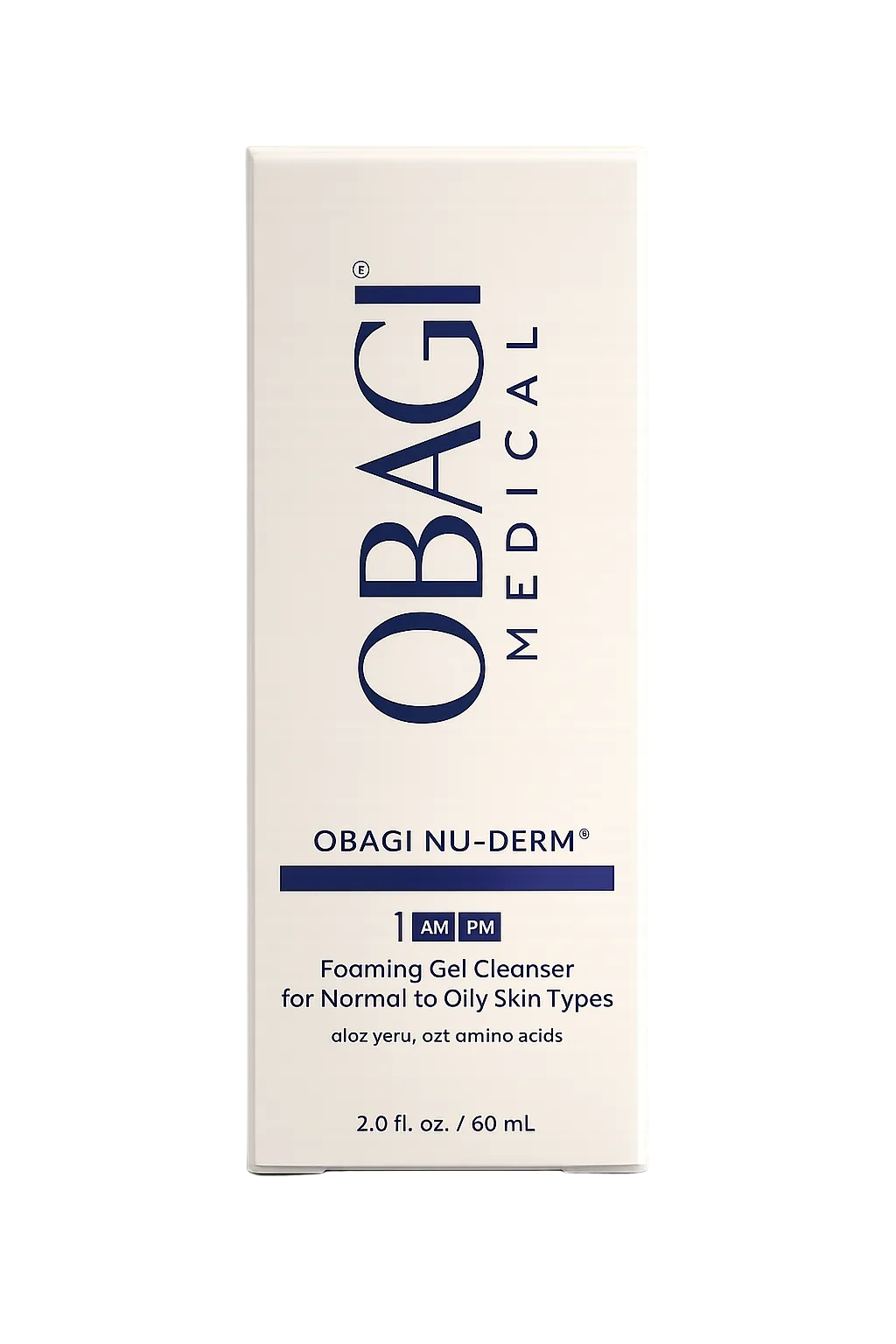 Obagi - Nu-Derm Foaming Gel Cleanser  (1) AM/PM - 2 fl. oz. Normal to Oily Skin Types